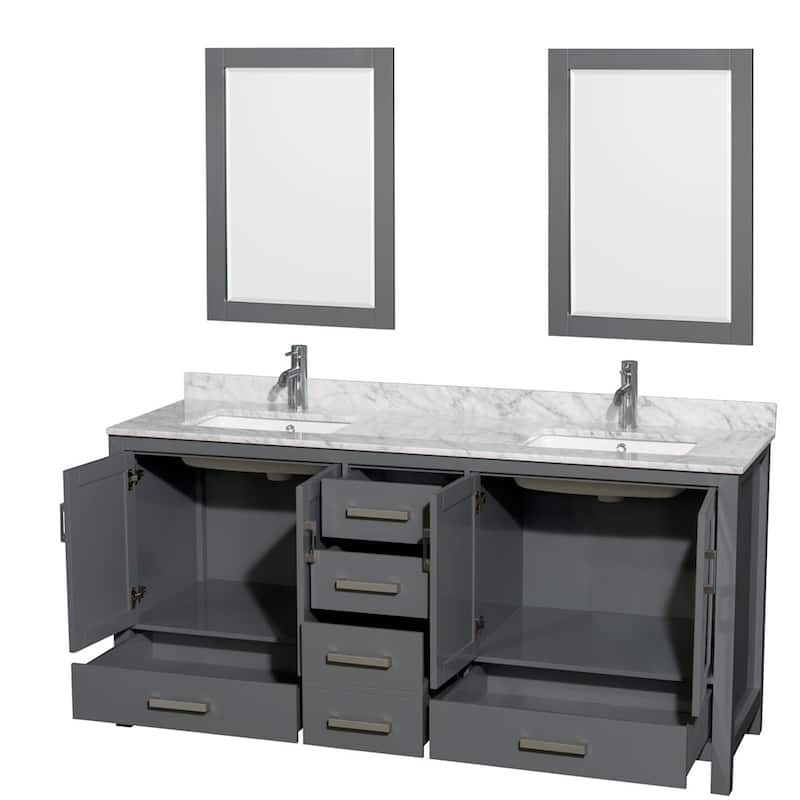 Wyndham Collection WCS141472DUNSM24 Sheffield 72" Freestanding Vanity
