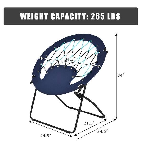 Costway Folding Round Bungee Chair Steel Frame Outdoor Camping Hiking