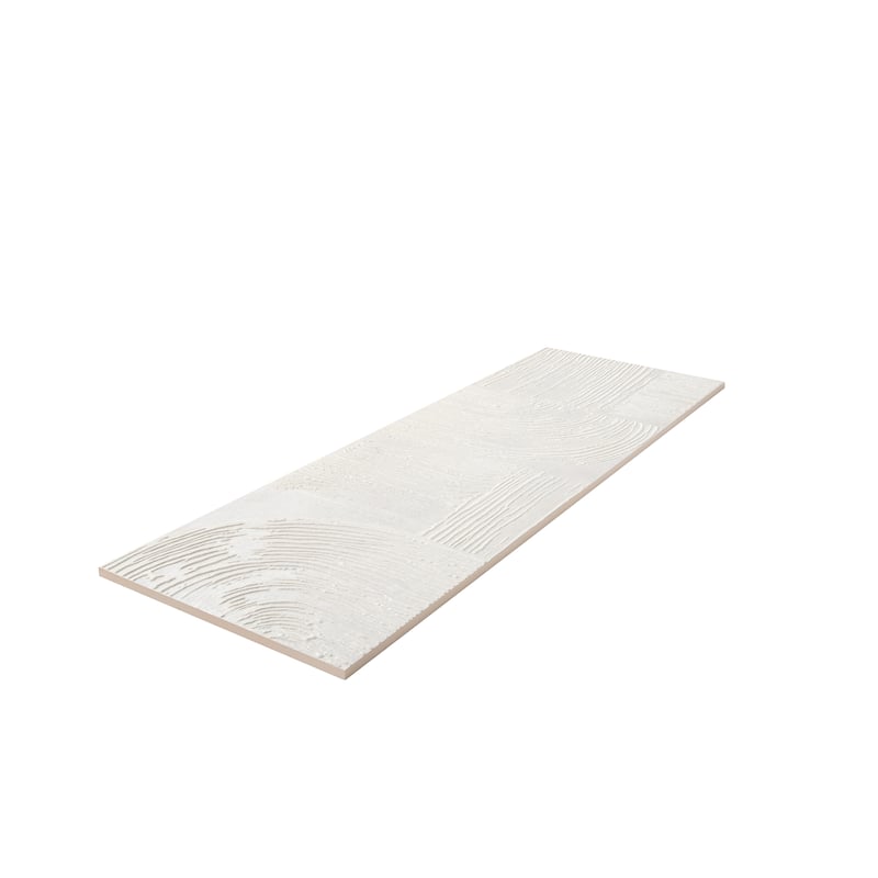 Terrain 12x36 Off-White Ceramic Large Format Trowel Plaster-Style Wall Tile (5.82 sq ft/case) - 4 Pack