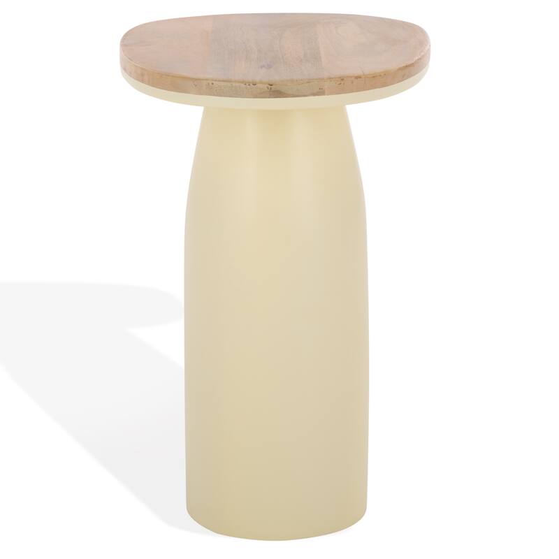 SAFAVIEH Couture Veronica Lacquer Accent Table - 16"W x 11"D x 18"H - Natural/White