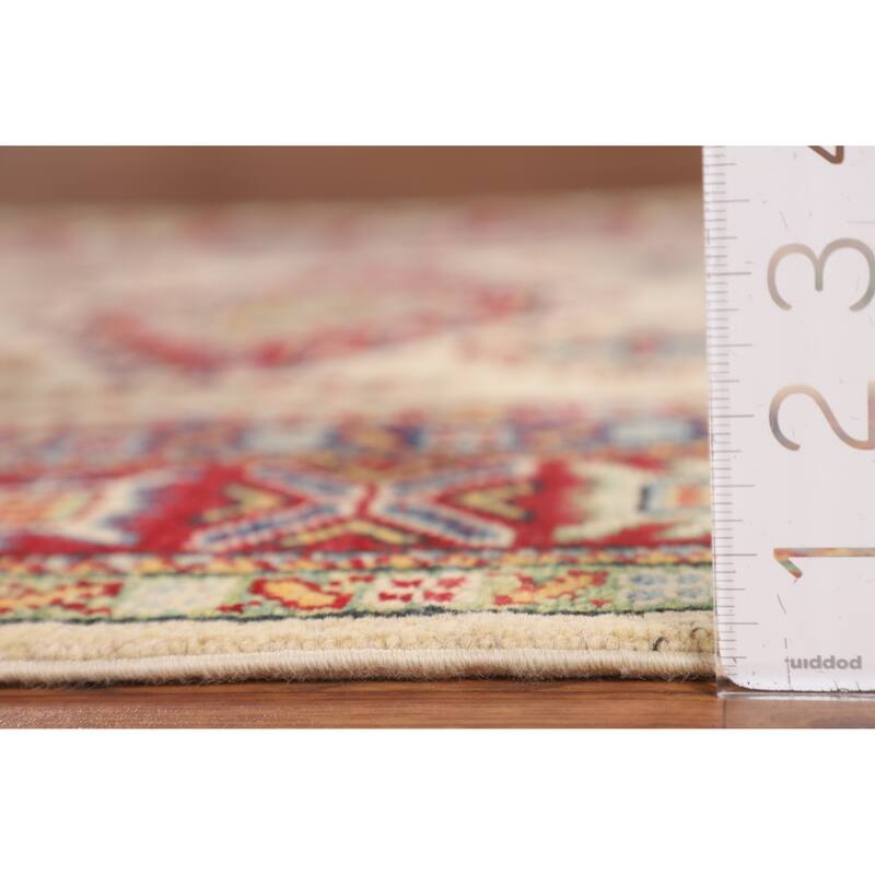 Kazak Foyer Rug Hand-Knotted Wool Carpet - 3'2" x 5'2"