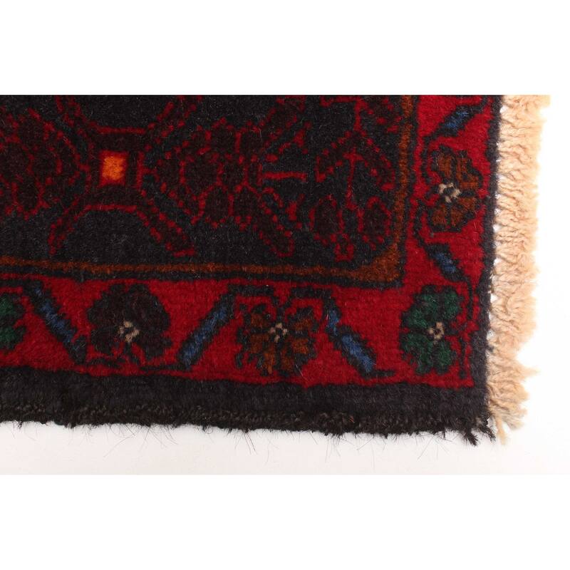 ECARPETGALLERY Hand-knotted Teimani Red Wool Rug - 3'6 x 7'0