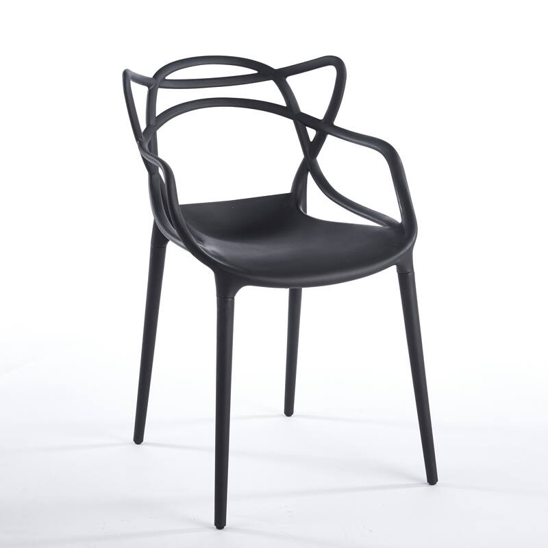 Plastic Dining Chairs Set of 4, Transparent Design Modern Kitchen Office