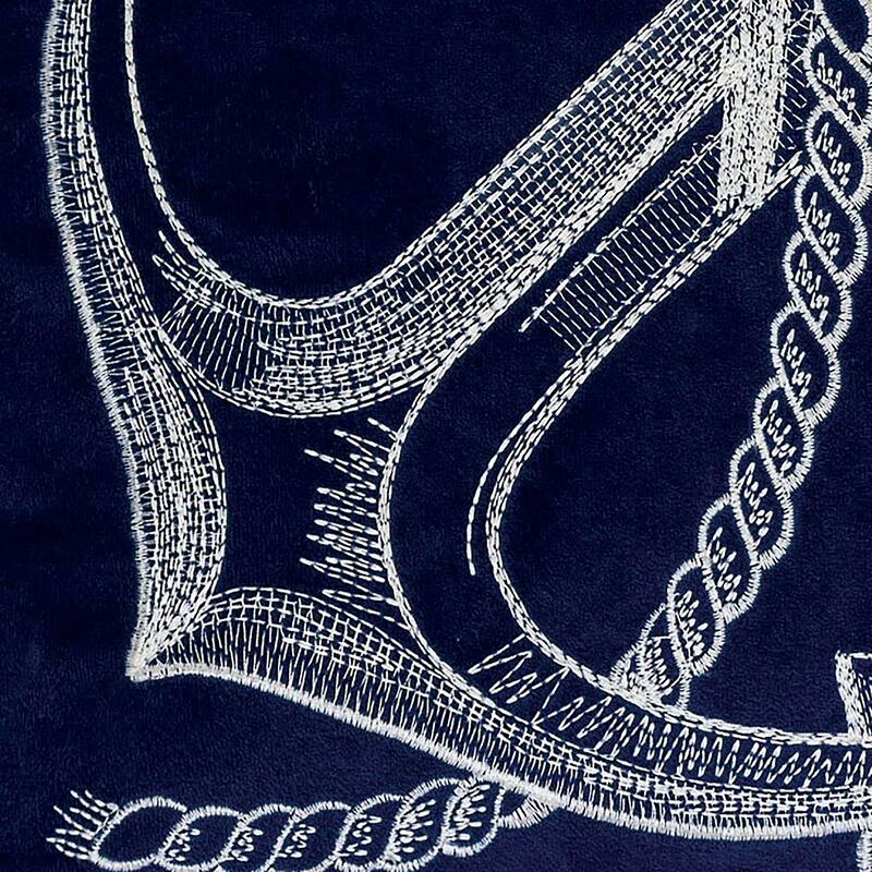 Villard Coastal Blue Anchor Feather Fill Accent Pillows (Set of 2) by Porch & Den