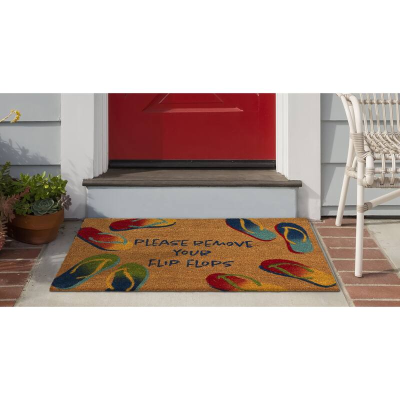 Liora Manne Natura Remove Flip Flops Outdoor Mat Spice 24"X36"
