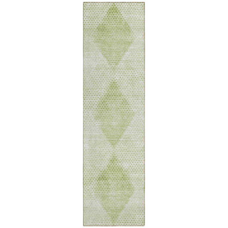 Machine Washable Indoor/ Outdoor Modern Diamonds Chantille Rug