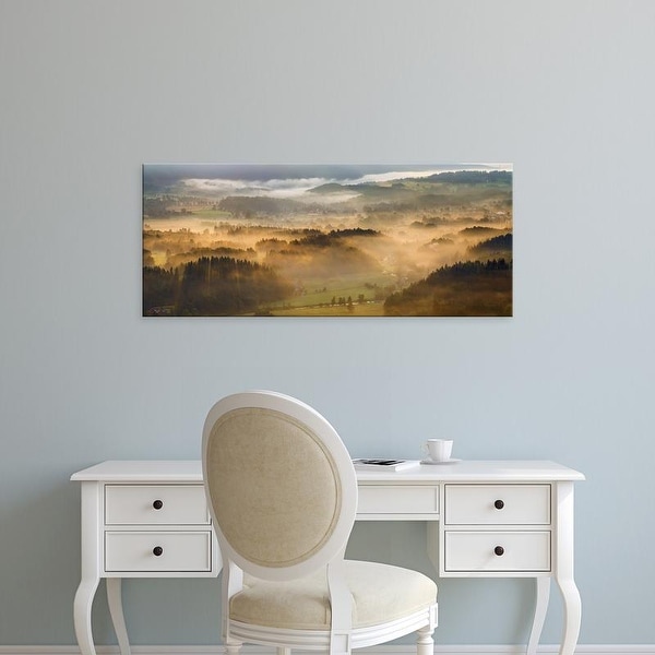 Easy Art Prints Panoramic Images's 'Elevated view of trees on hill in morning, Rudawy Hills, Poland' Canvas Art