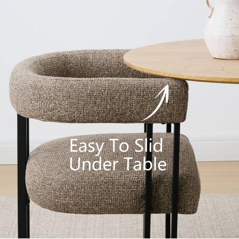 17" Seat Height Upholstered Chenille Dining Armchair (Set of 2)