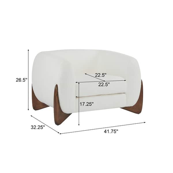 dimension image slide 2 of 3, Tina Modern Upholstered Boucle Arm Club Chair by Christopher Knight Home