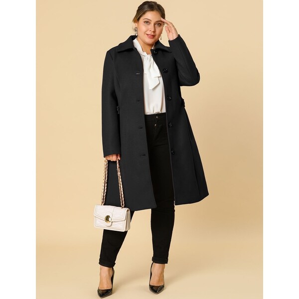 plus size single breasted coat