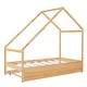 preview thumbnail 4 of 6, Solid Pine Wood House Bed with Twin Size Trundle
