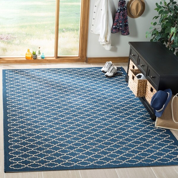 SAFAVIEH Courtyard Marta Geometric Indoor/ Outdoor Patio Backyard Rug. Opens flyout.