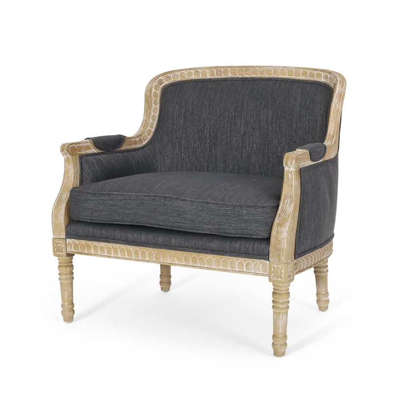 Modern 35" Upholstered Club Chair with Rubber Wood Frame for Living Room