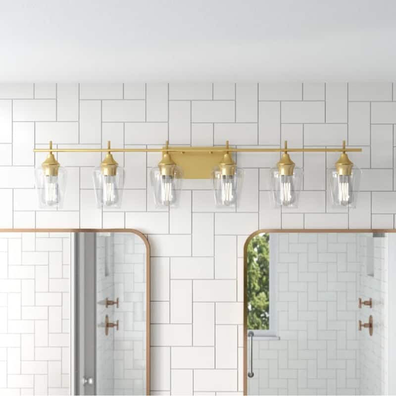 Amboise 6- Light Modern Bathroom Vanity Light with Clear Glass Shade with UL Certified - 44.5 inches