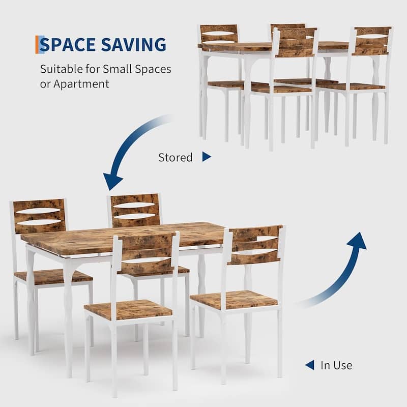 5 Piece Dining Table and Chairs Set for Dining Room Kitchen Apartment