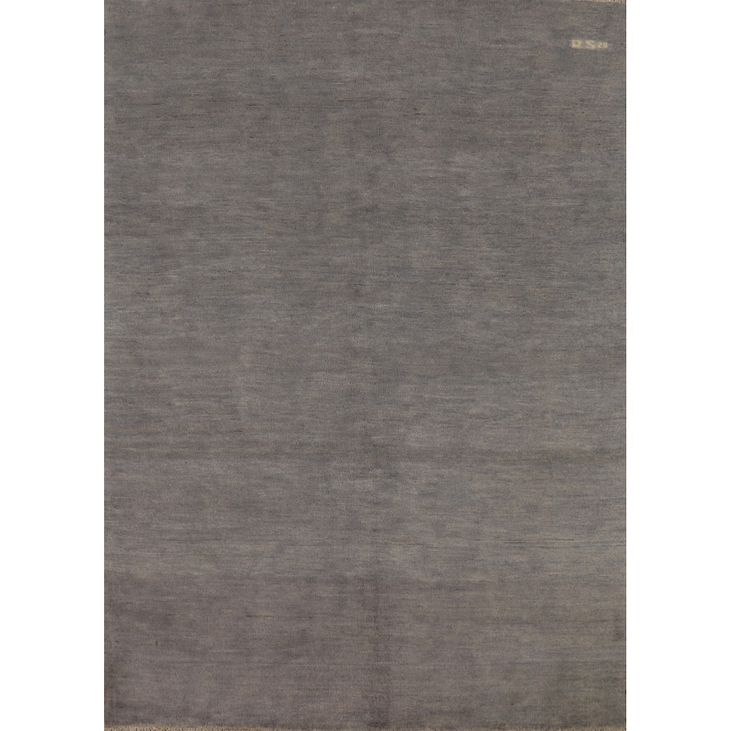 Modern Gray Gabbeh Oriental Rug Handmade Contemporary Wool Carpet - 4'11" x 6'6"
