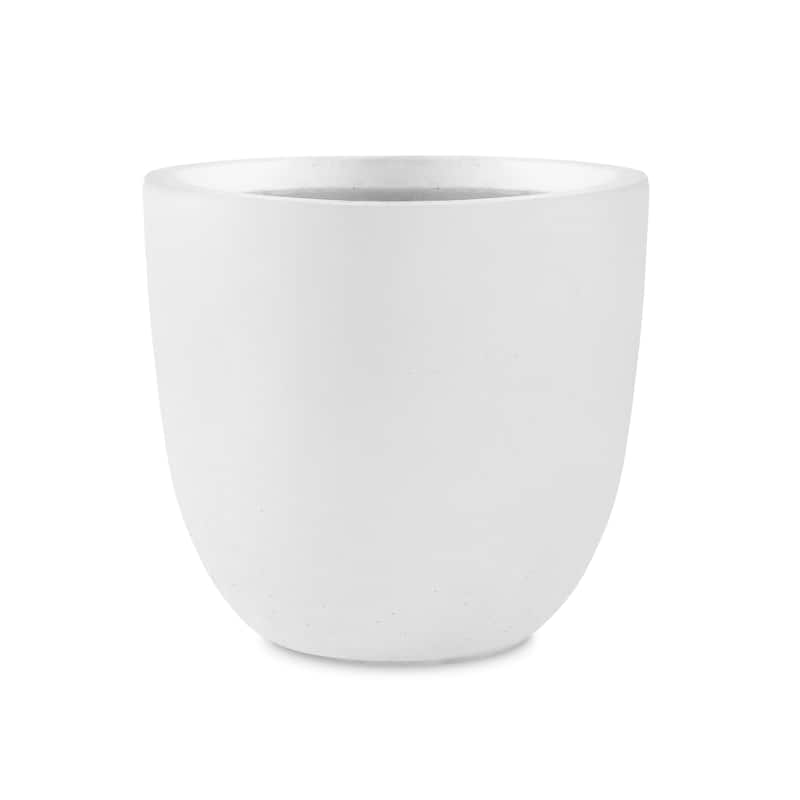 Kante 17 in. Tall Round Lightweight Concrete Seamless Outdoor Planter - White