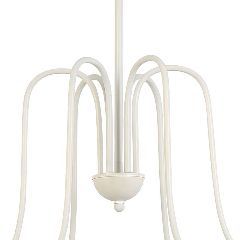 Modern Farmhouse 6-Light White Chandelier 39.8" W Classic Vintage Light - D 39.8" x H 13.5"