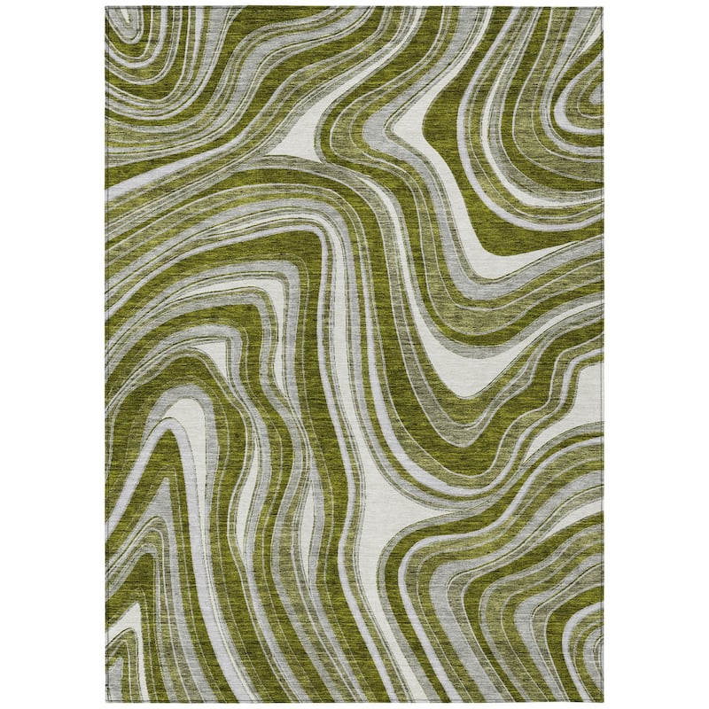 HomeRoots Abstract Transitional Rectangle Outdoor Rug