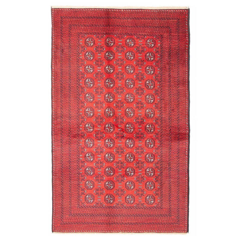 ECARPETGALLERY Hand-knotted Teimani Red Wool Rug - 3'8 x 6'2 - Red - 3'8 x 6'2