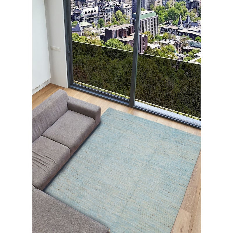 ECARPETGALLERY Hand-knotted Finest Peshawar Ziegler Blue Wool Rug - 10'3 x 11'7