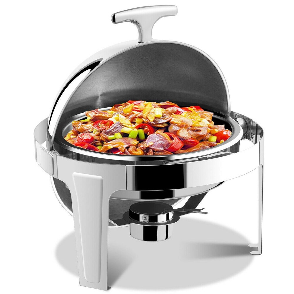Shop Newage One Pack Stainless Steel Roll Top Chafing Dishes 8 Quart Full Size Pan Chafer Set 8 Quart Overstock 31266243