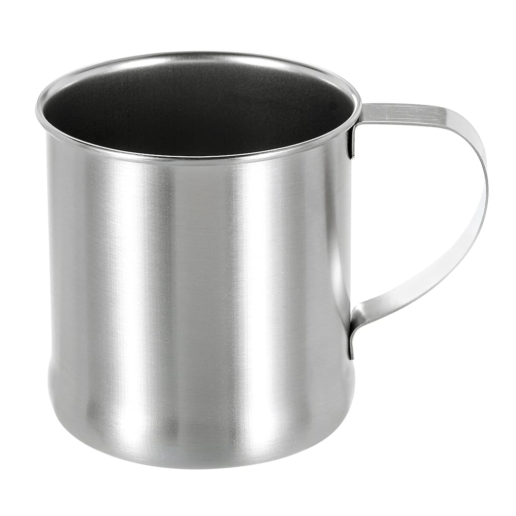 304 Stainless Steel Cup with Handle, 10oz Metal Water Glasses Shatterproof Cup - Silver