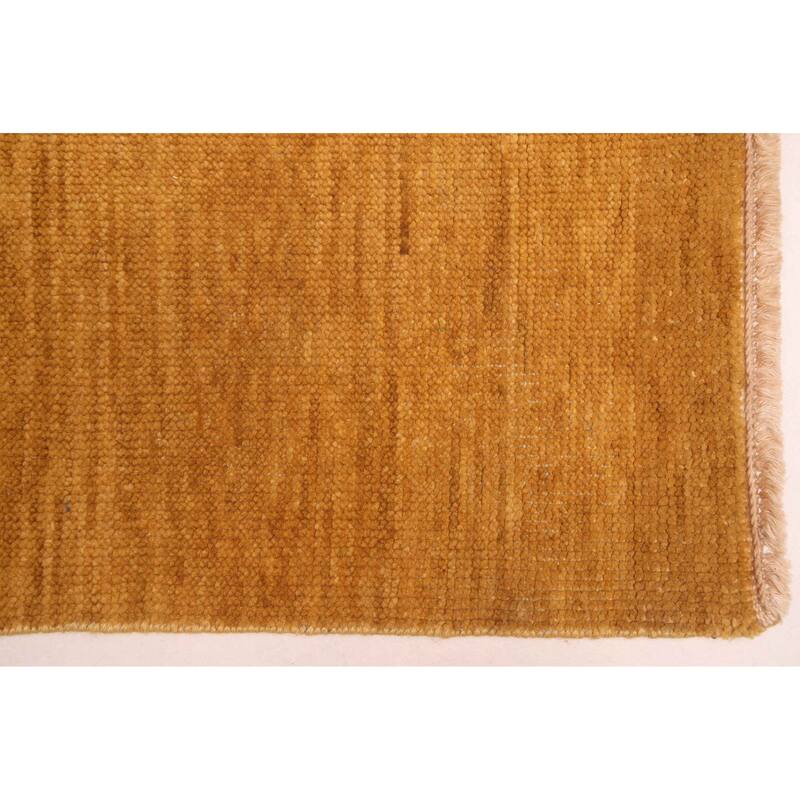 ECARPETGALLERY Hand-knotted Pak Finest Gabbeh Dark Gold Wool Rug - 9'0 x 12'1