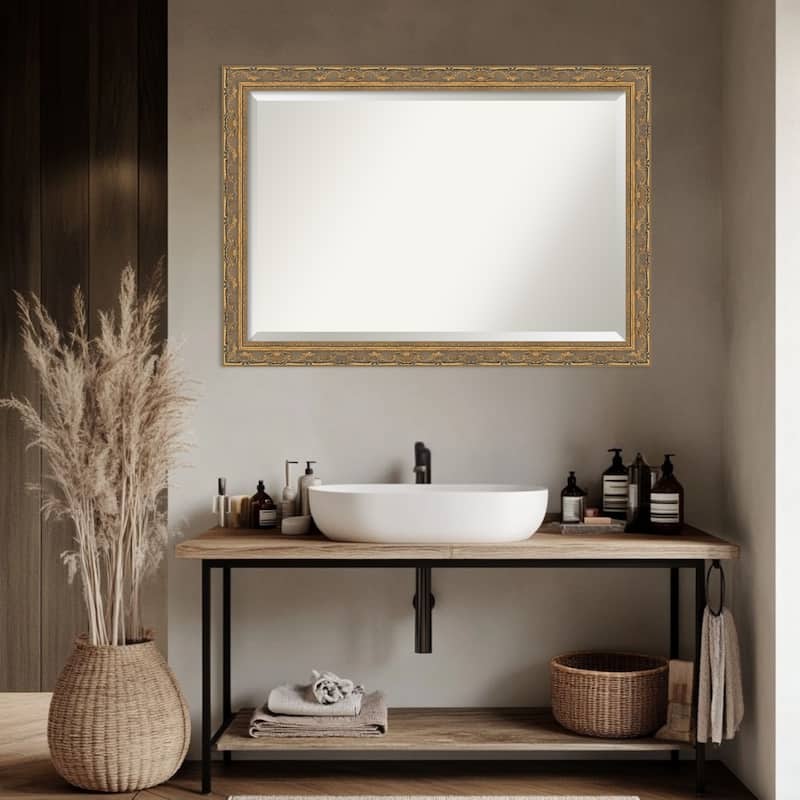 Filigree Beveled Framed Bathroom Vanity Wall Mirror