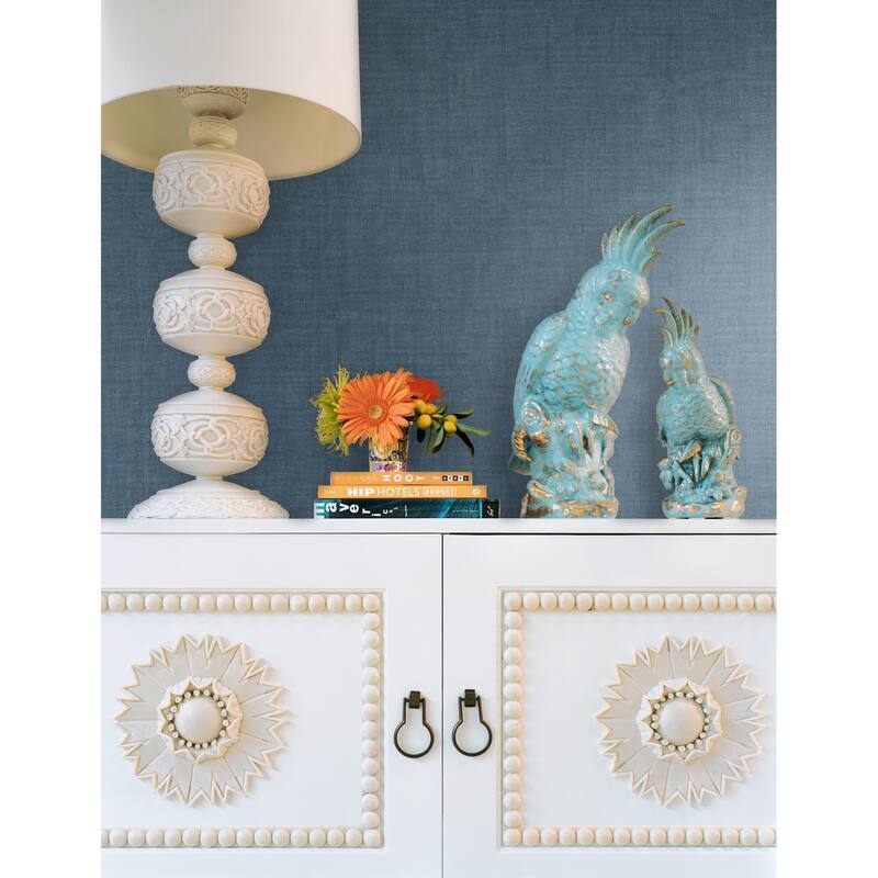 York Wallcoverings Gunny Sack Texture Blue Wallpaper