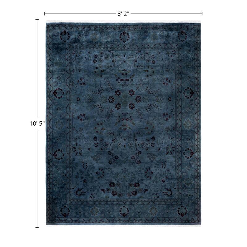 Overdyed One-of-a-Kind Hand-Knotted Area Rug - Gray - 8' 2" x 10' 5"