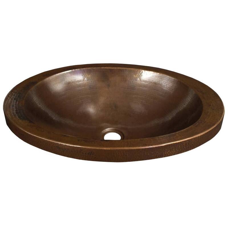 Native Trails Hibiscus 21" Copper Drop In Bathroom Sink