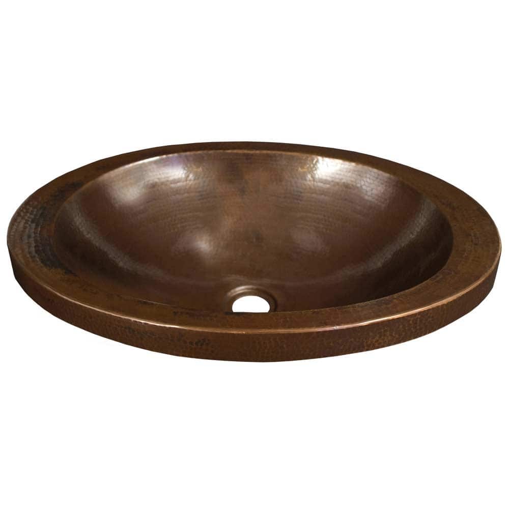 Native Trails Hibiscus 21" Copper Drop In Bathroom Sink