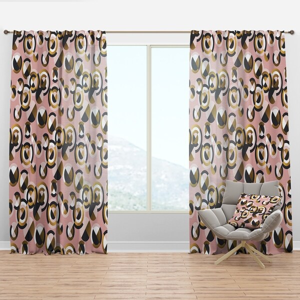 Designart 'Circular geometric shapes retro pattern' Mid-CenturyCurtain Panel. Opens flyout.