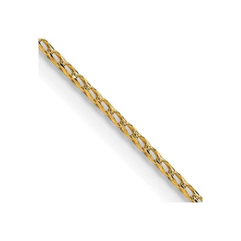 Curata 14k Yellow Gold 1.15mm Diamond Cut Open Franco Chain Necklace For Men or Women