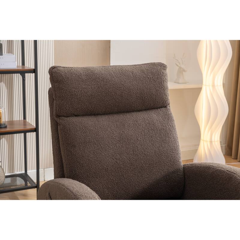 Teddy Fabric Rocking Chair With Right Pocket