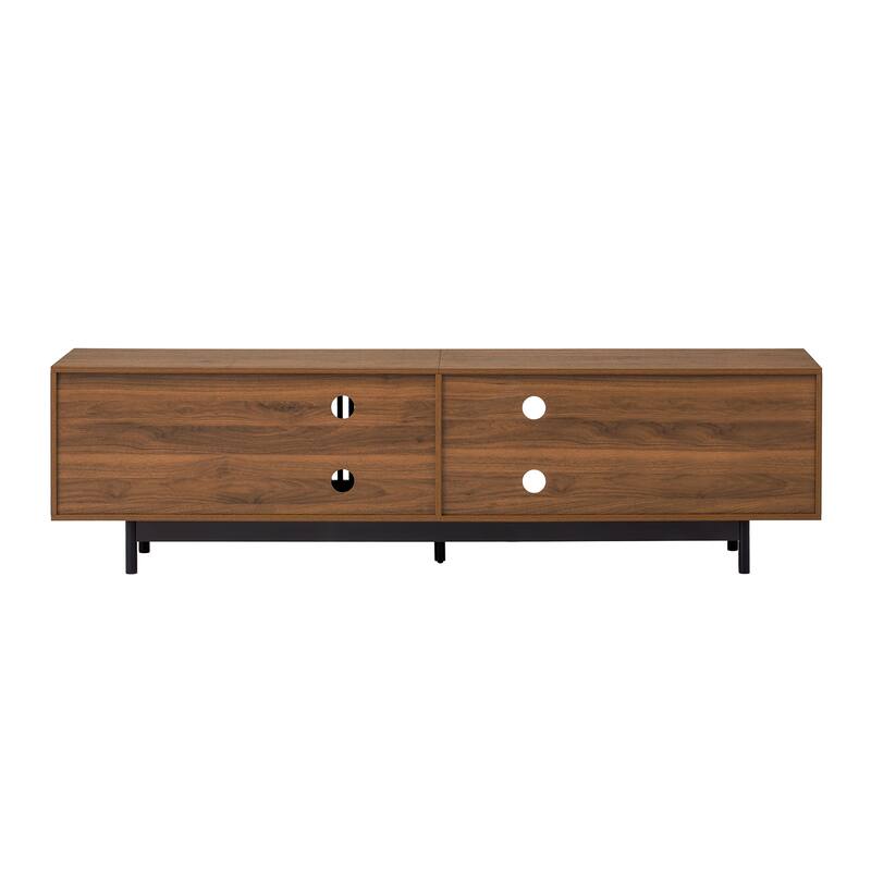 78" TV Stand Walnut Media Console Table with Drawers for Living Room