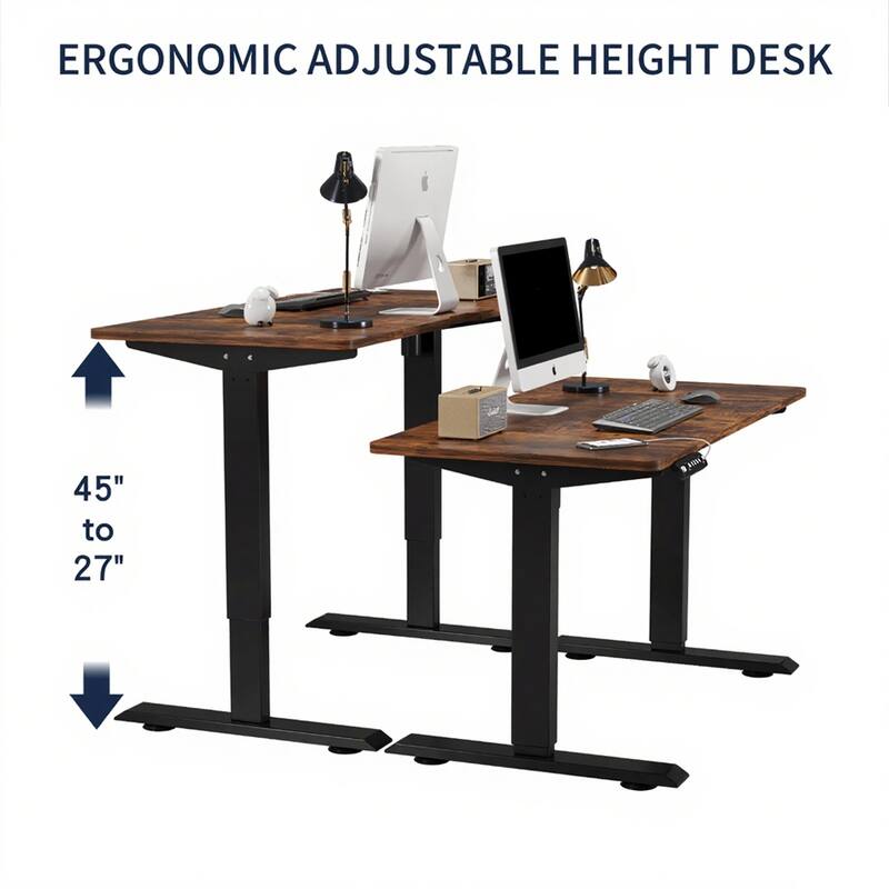 Rossetta 55" Electric Height Adjustable Standing Desk with Double Beam Single Motor