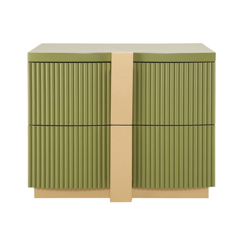 Christopher Knight Home - Lunera Modern Storage Nightstand with Fluted Design and Heavy Duty Base