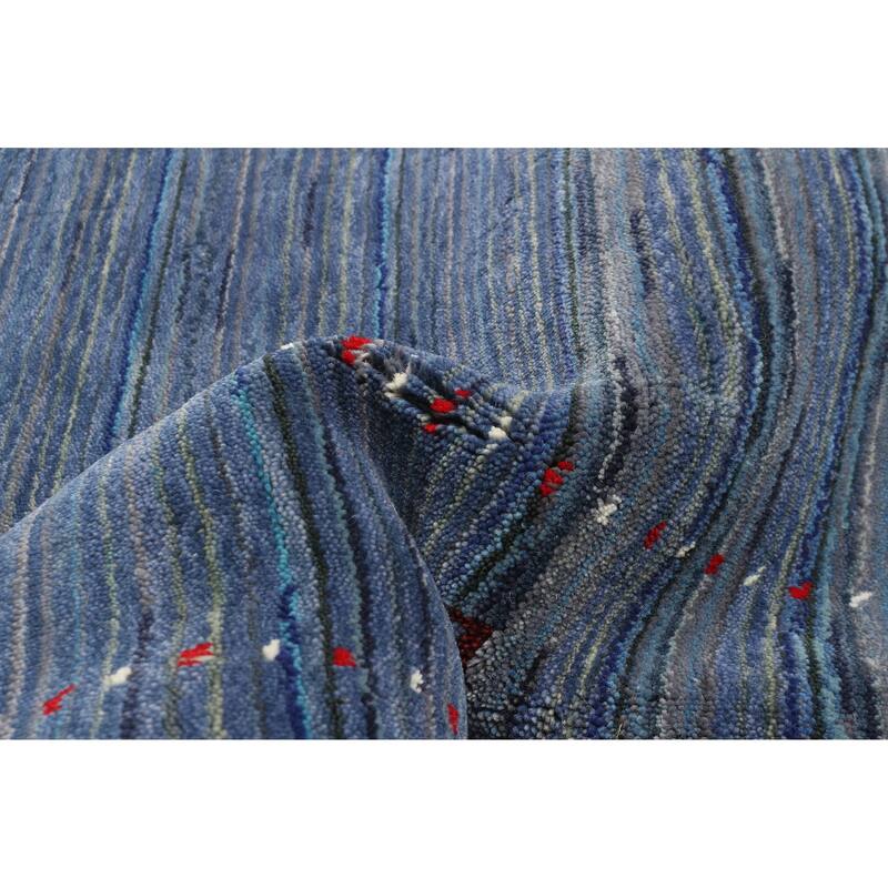 ECARPETGALLERY Hand Loomed Kashkuli Gabbeh Blue Wool Rug - 3'1 x 4'8