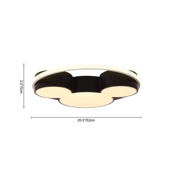 Modern Cartoon Dimmable LED Round Flush Mount Kids Light - 20.5 Inches