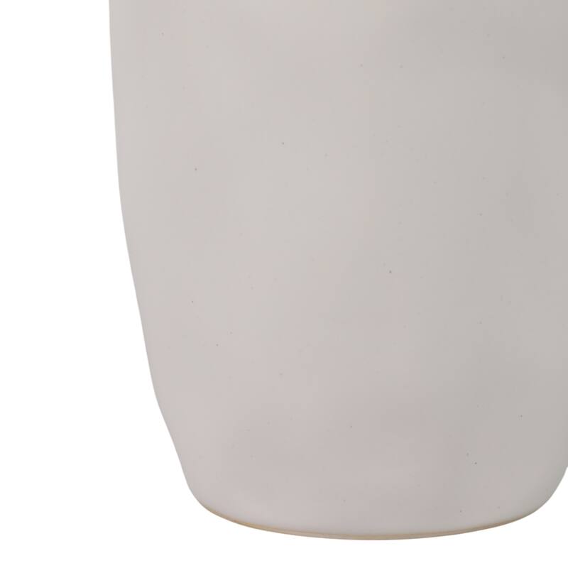 Decorative Vase - Ivory Ceramic Unique Flared Top