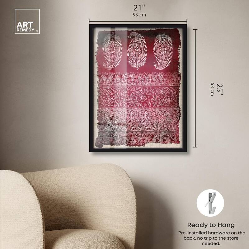 Burgundy Stamps Shadowbox by Art Remedy
