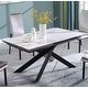 preview thumbnail 1 of 6, Somette Extendable Marbleized Ceramic Top Table w/ Crisscross Steel Base