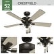preview thumbnail 7 of 22, Hunter 52" Crestfield Ceiling Fan w/ LED Light Kit, Pull Chain - Farmhouse, Transitional - EASY INSTALLATION!