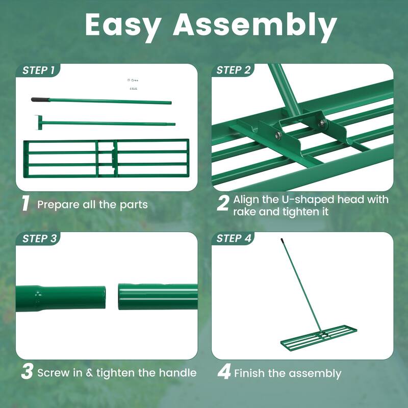 Costway Lawn Leveling Rake 42" x 10" Heavy Duty Level Lawn Tool for - See Details