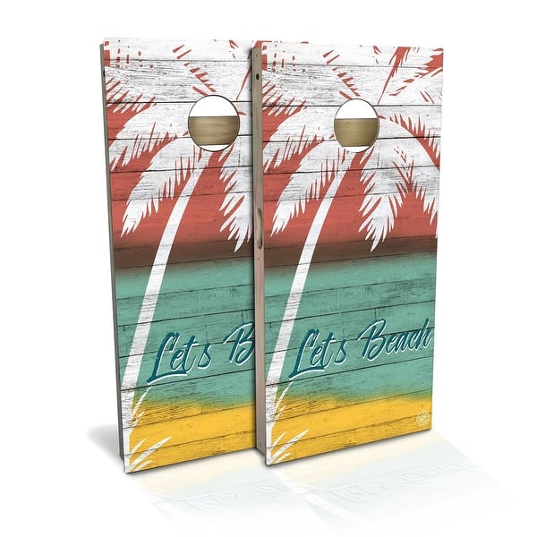 slide 2 of 8, Lets Beach Outdoor Cornhole Board Set Backyard 2x4 - Include Carrying Case