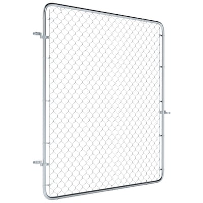 Outdoor Galvanized Steel Garden Gate with Adjustable Width and Sturdy Latch for Backyard - 26"-70.9" W x 70.9" H