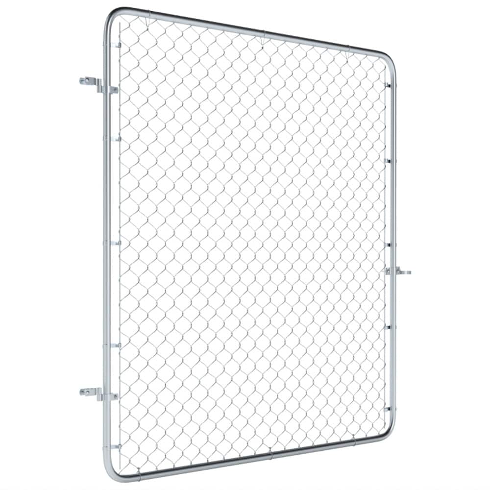 Outdoor Galvanized Steel Garden Gate with Adjustable Width and Sturdy Latch for Backyard - 26"-70.9" W x 70.9" H
