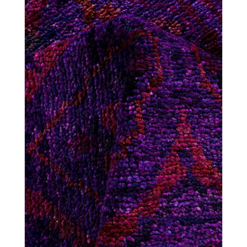 Overdyed, One-of-a-Kind Hand-Knotted Area Rug - Purple - 3' 10" x 5' 10"